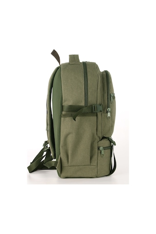 Strong Unisex Kanvas Kumaş Laptop Bölmeli Outdoor Sırt Çantası Dağcı Sırt Çantası Escp01 Haki Yeşil