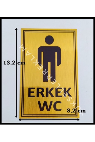 Kadın Erkek Çift Yönlendirme Wc Tabelası Sarı Renk (460495502)