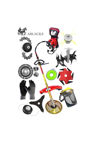 Ablacks C-52 Profesyonel Sırt Tırpan + Akrep Çapa Aparatı + 10 Lu Bahçivan Seti
