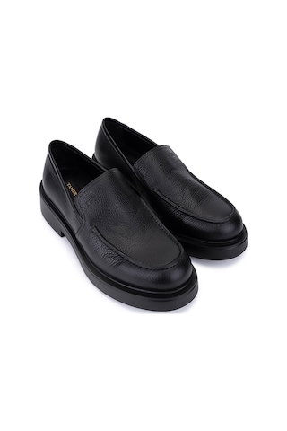 Tamer Tanca Erkek Hakiki Deri Siyah Floter Loafer Ayakkabı 1100 1914-eu Erk Ayk Sk25-26 Sıyah Fltr Siyah