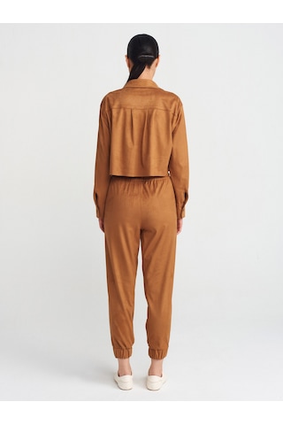Dilvin 71594 Manşetli Jogger Süet Pantolon Taba