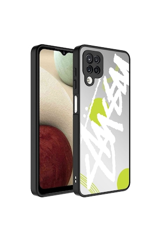 Galaxy Uyumlu A12 Kılıf Aynalı Desenli Kamera Korumalı Parlak Tchs Mirror Kapak - Yazı Yazı