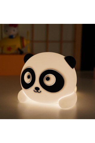 Çocuklar İçin Sevimli Gece Lambası Panda Lamba 7 Renk Değiştiren Silikon Dokunmatik Diğer