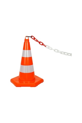 Plastik Zincir Kırmızı-beyaz 15 M-414