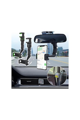 Dikiz Aynası Telefon Tutucu - Araç Içi Koltuk Telefon Tutucu 360
