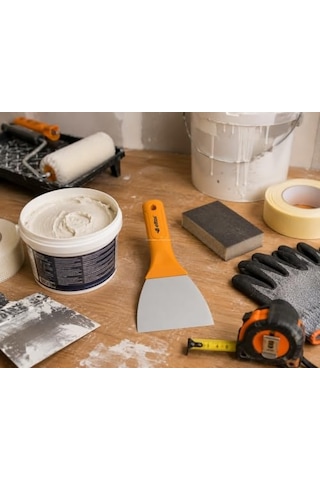 Saptak Spatula, Çelik Uçlu Spatula, Ergonomik Plastik Saplı, Dayanıklı Güçlü Yapı, Alçı, Boya, Macun Uygulama Malası, İnşaat, Hırdavat, Profesyonel El Aleti 80 Mm 41705774
