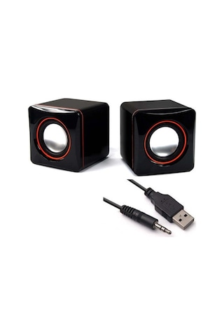 Multimedya 1+1 Mini Pc Hoparlör 2.0 Usb Speaker 2.5w