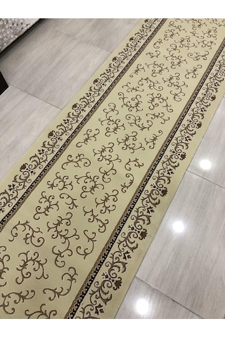 Saray Halı Tifanny 10541 Krem-2 80X300 Kahve Krem Yolluk 3 Metre