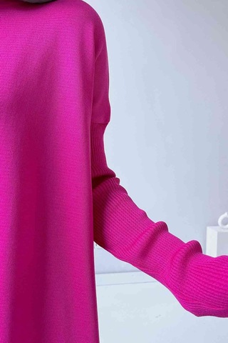 Mira Merserize Tunik - Fuşya Fuşya