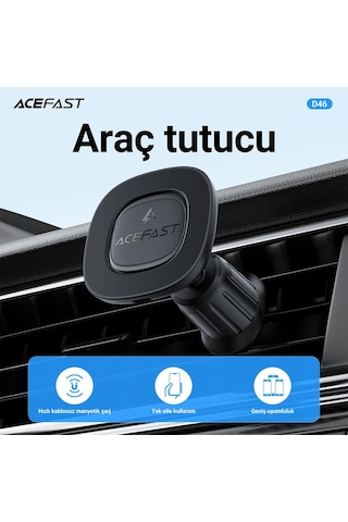 Acefast Manyetik Araç Tutucu Kablosuz Şarj - D46