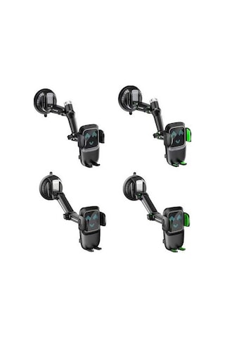 Wondernest Araç Ön Camı Vantuzlu Telefon Tutacağı - Genişletilmiş Siyah Kontrol Paneli Std