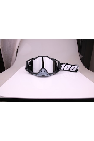 Yaozixa Motosiklet Kask Gözlüğü Offroad Koruyucu Toz Ve Rüzgar Engeli Siyah + Gri Gümüş Lens