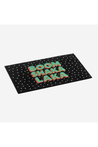 Siyah Hindistan Cevizi Lifi Boom Shaka Laka Kapı Önü Paspası 45x1,5x75 Cm