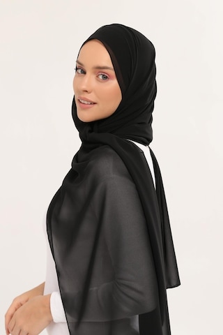 Altobeh Hazır Lüks Pratik Hijablı Şifon Şal Siyah