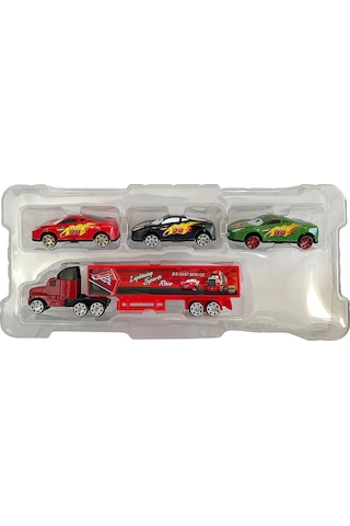 Cars Arabalar Taşıyıcı Tır Mack Şimşek Mcqueen Oyuncak Metal Araba Seti Diğer