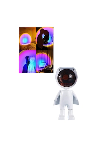 Astronot - 300 - Işık Projektörü Gökkuşağı Projeksiyon Gece - Csmo-tex - Lambası lik