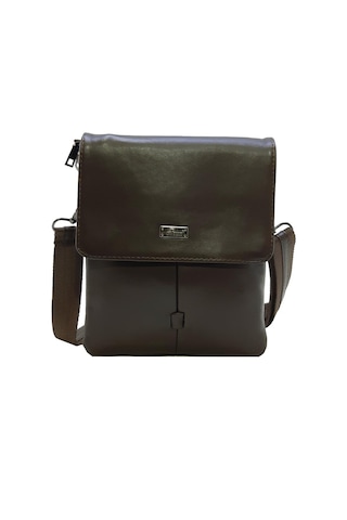 Hakiki Deri Taba Renk Erkek Postacı Çantası %100 Kuzu Derisi Kahverengi