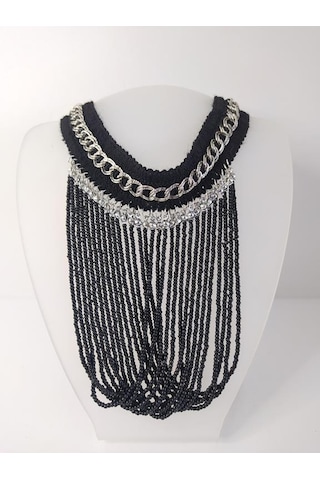 Kolye Gerdanlık Kadın Choker Bohem Kolyeler El Yapımı Uzun Püskül Boncuklar Bayan Kolye Takı Tasma Çok Renkli