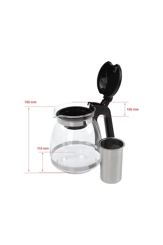 Çelik Süzgeçli Cam Demlik - 1500 Ml