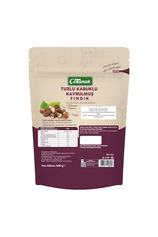 Çotanak Kabuklu Tuzlu Kavrulmuş Fındık 500 G