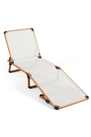 Missidea Alüminyum Katlanır Ve Taşınır Şezlong Teak+latte Bej