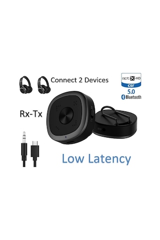 Bt5.0 Rx-tx Kablosuz Ses Adaptörü Aptx Csr Ll Çift Kulaklık Bağlantı