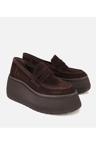 Hotiç Kadın Süet Deri Kahverengi Dolgu Topuklu Günlük Loafer 01ayh315720a480 01ayh315720a480 Kahverengi