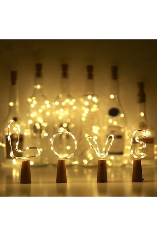 Neevoyu Ip65 Su Geçirmez 4.5v 15 Led Bakır Tel Işık Zinciri, 1.5m Isı Beyaz, Şarap Flasörü Için Ambiyans Lambası, Dıy Güzellik Beyaz