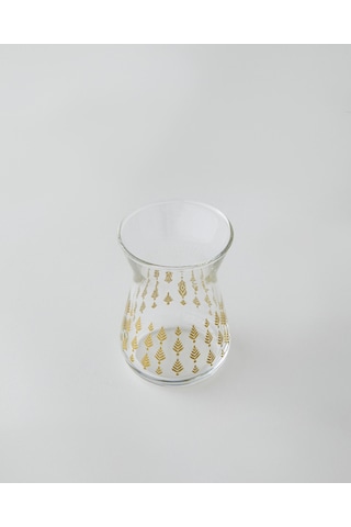 English Home Gold Leaves Cam 6'lı Çay Bardağı 132 Ml Şeffaf-gold Şeffaf-gold