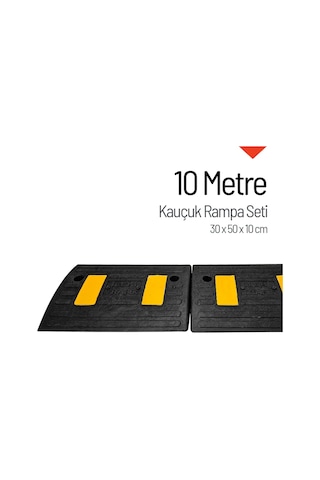 Kauçuk Rampa, Otopark Rampası, Kaldırım Rampası 30 X 50 X 10 Cm 10 Metre-3922
