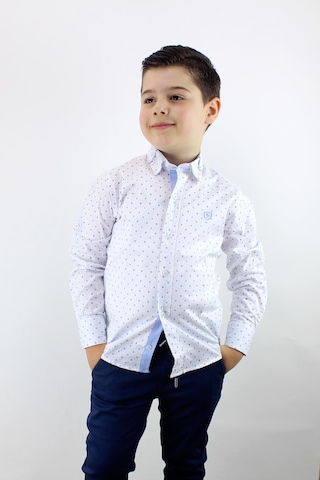 Doctor Junior Erkek Çocuk Desenli Uzun Kol Spor Gömlek Mavi Mavi