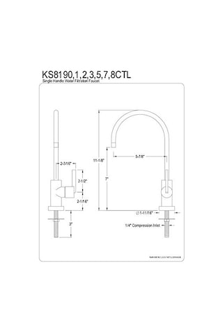 Ks8198ctl Continental Su Filtrasyon Musluk, Tek Kollu, Fırçalanmış Nikel Genel