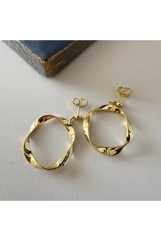 Masaliko Sallantılı Gümüş Küpe Ms3180, 925 Ayar Gümüş Altın