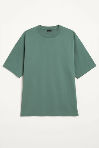 Markapia Kadın Bisiklet Yaka OversizePamuk T-shirt Mint