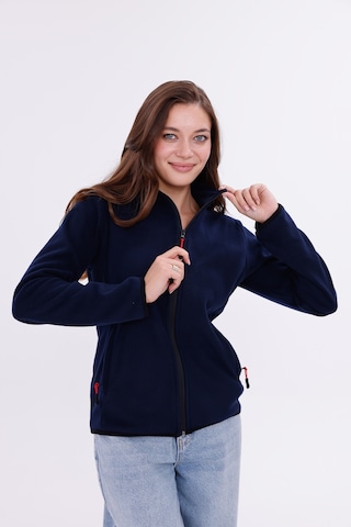 Monox Kadın Slim Fit Tam Fermuarlı Polar Ceket Lacivert