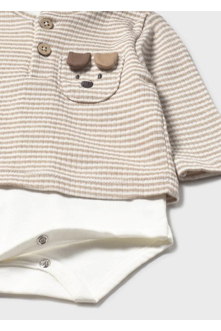 Mayoral Newborn Erkek Bebek Cıtçıtlı Sweatshirt Krem Krem
