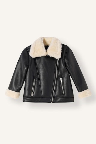 Defacto Oversize İçi Suni Kürklü Suni Deri Mont Kız Bebek H2083a526aubk27 Siyah-bk27