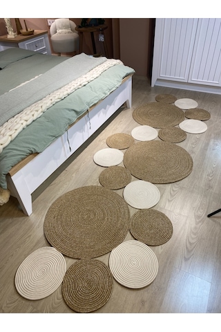 Mavaux Snake Hasır Jüt Bej Yolluk Halı Kilim Krem - Kahverengi