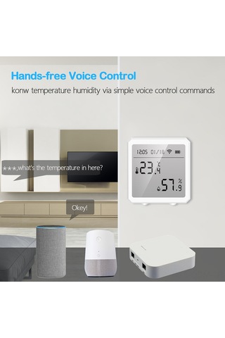 Qingmipy Tuya Wifi 2.4g Dijital Nem Ve Sicaklık Sensörü -10 C 55 C 0% 100%rh Ölçüm, Mini Abs Beyaz, Pil İçermez
