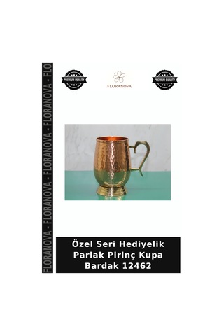 Özel Seri Hediyelik Parlak Pirinç Kupa Bardak 12462 Çok Renkli