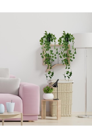 Yapay Çiçek Saksıda Sarkan Sarmaşık 9dal Hedera 80cm Yapay Sarmaşık Yeşil