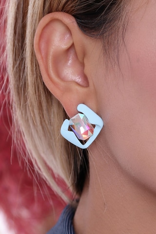 Bhs Life 925 Ayar Gümüş Kristal Taşlı Küpe Krem