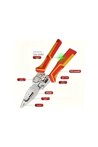 Xuweiwei Ltl1009 Y Igne Burunlu Cok Fonksiyonlu Tel Siyirma Pensesi 12 26 Awg Tpr Sap Elektrikciler Dıy Guvenlik Kilidi Ergonomik Dayanikli