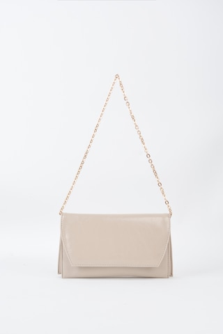 Vivaq Kadın Vizon Zarf Tasarım 2 Bölmeli Mini Zincir Askılı Çıt Çıt Kapama Clutch Ve El Çantası VİZON