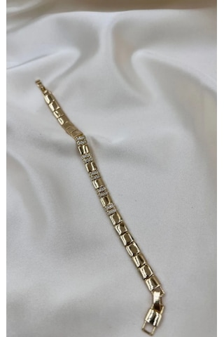 Bb Xuping Taşlı Modern Bileklik Altın