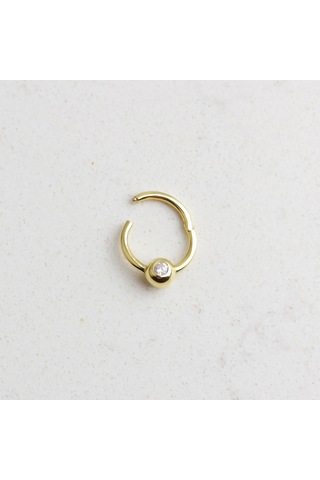 Glorria Altın Tektaş Halka Piercing Sarı
