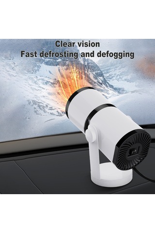 Geeksen Araç Isıtıcı & Fan - 360 Dönebilir, Hızlı Isınma, Düşük Ses, 12v/24v Uyumlu