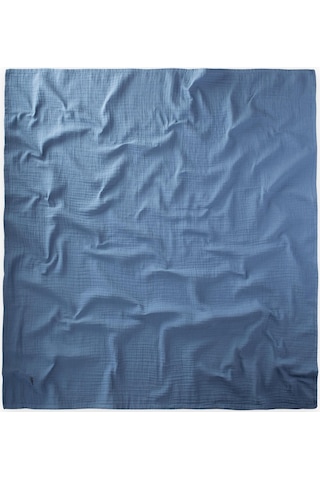 Cigit Nakışlı Müslin Battaniye 90x100 Cm İndigo Mavi Indigo