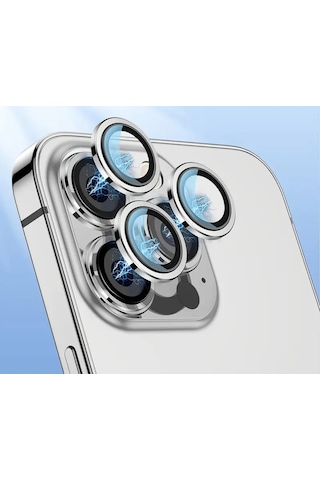 Iphone 14 Pro / 14 Pro Max Uyumlu Kamera Lens Koruyucu Gümüş