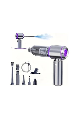 Dashanshop 16000pa Kablosuz El Süpürgesi Silvery Purple 4ü1 Fonsuz Motor 3 Hız Uzun Şarjlı Araç Ev